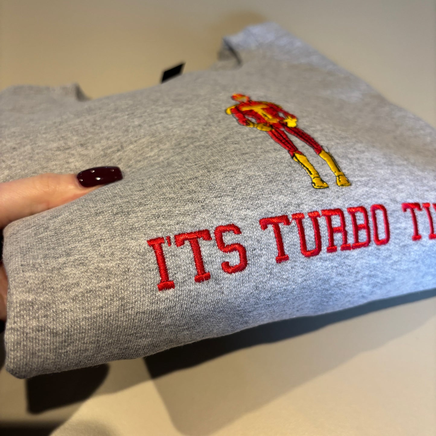 LARGE TURBO MAN EMBROIDERED SWEATSHIRT *SECONDS*