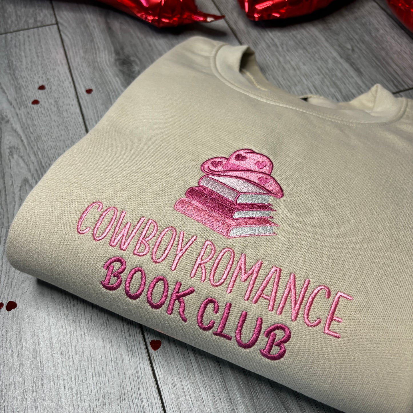 COWBOY ROMANCE BOOK CLUB EMBROIDERED SWEATSHIRT