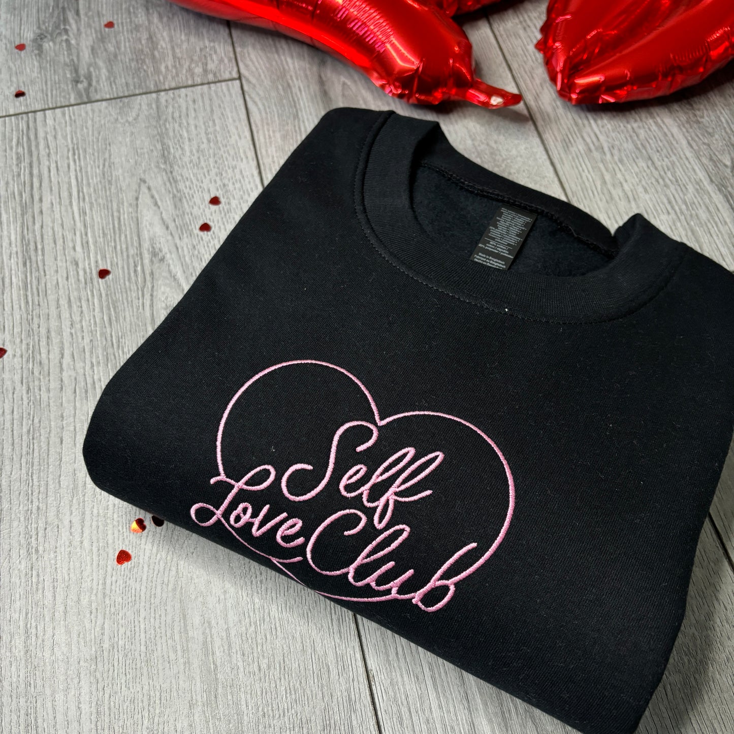 SELF LOVE CLUB EMBROIDERED SWEATSHIRT