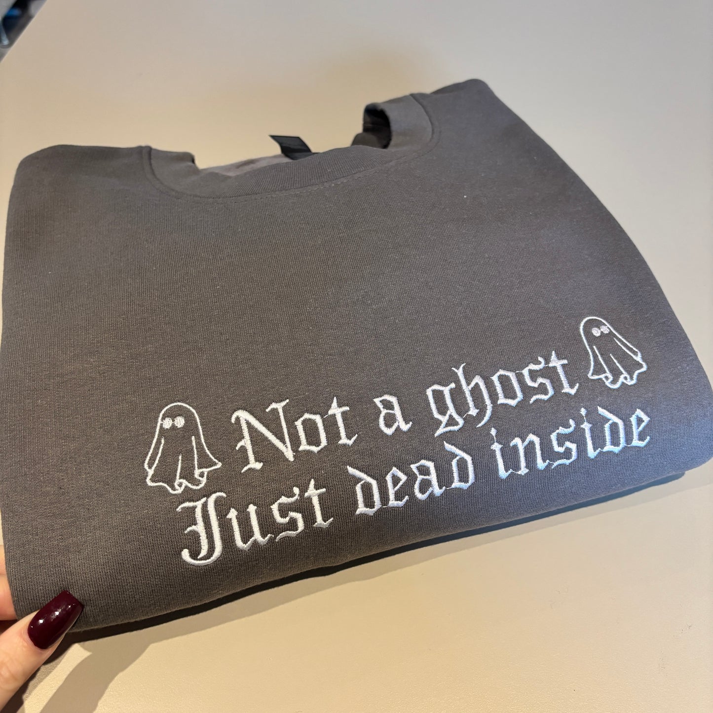 XXL NOT A GHOST EMBROIDERED SWEATSHIRT *SAMPLE*