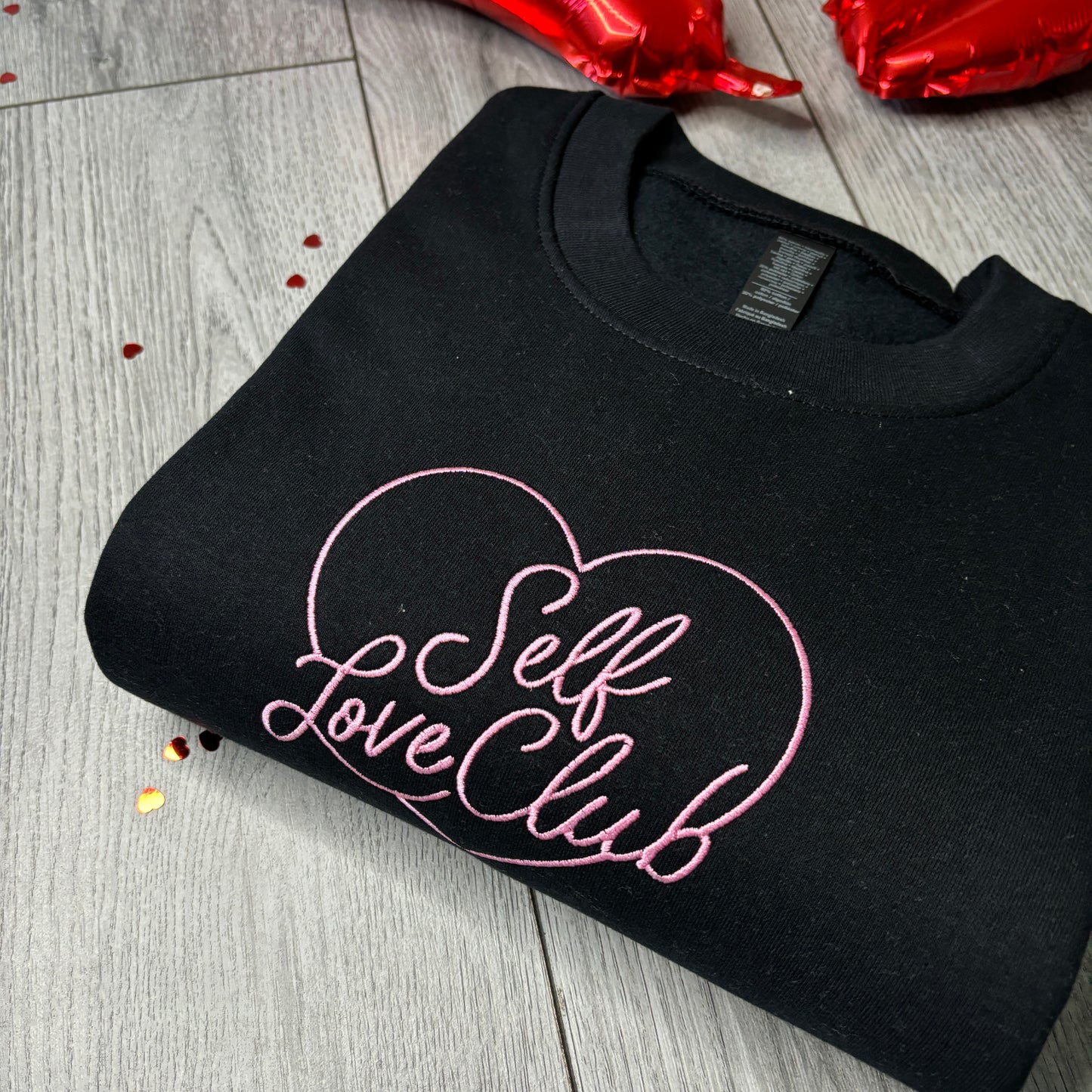 SELF LOVE CLUB EMBROIDERED SWEATSHIRT