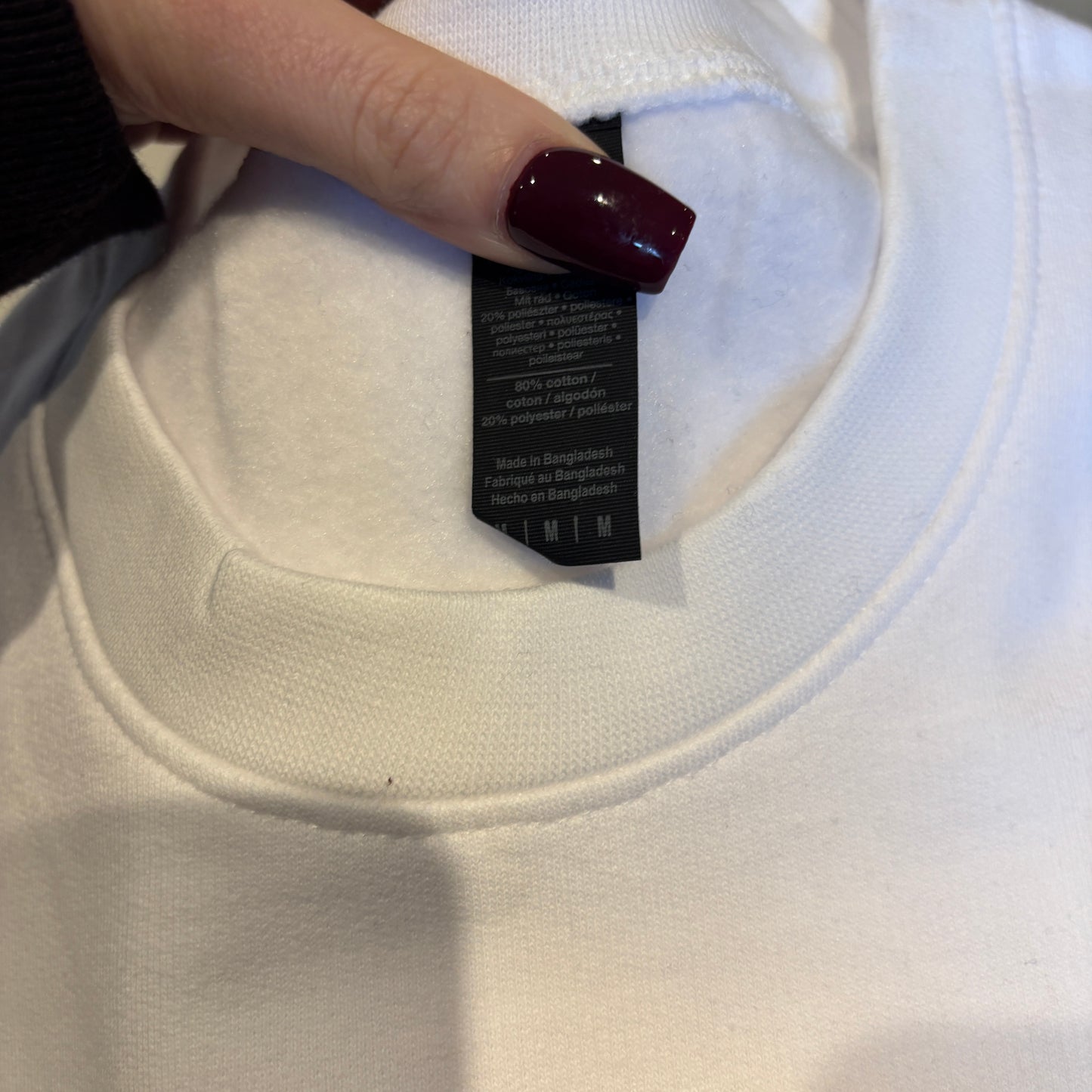 MEDIUM WHITE OVERTHINK EMBROIDERED SWEATSHIRT *SAMPLE*