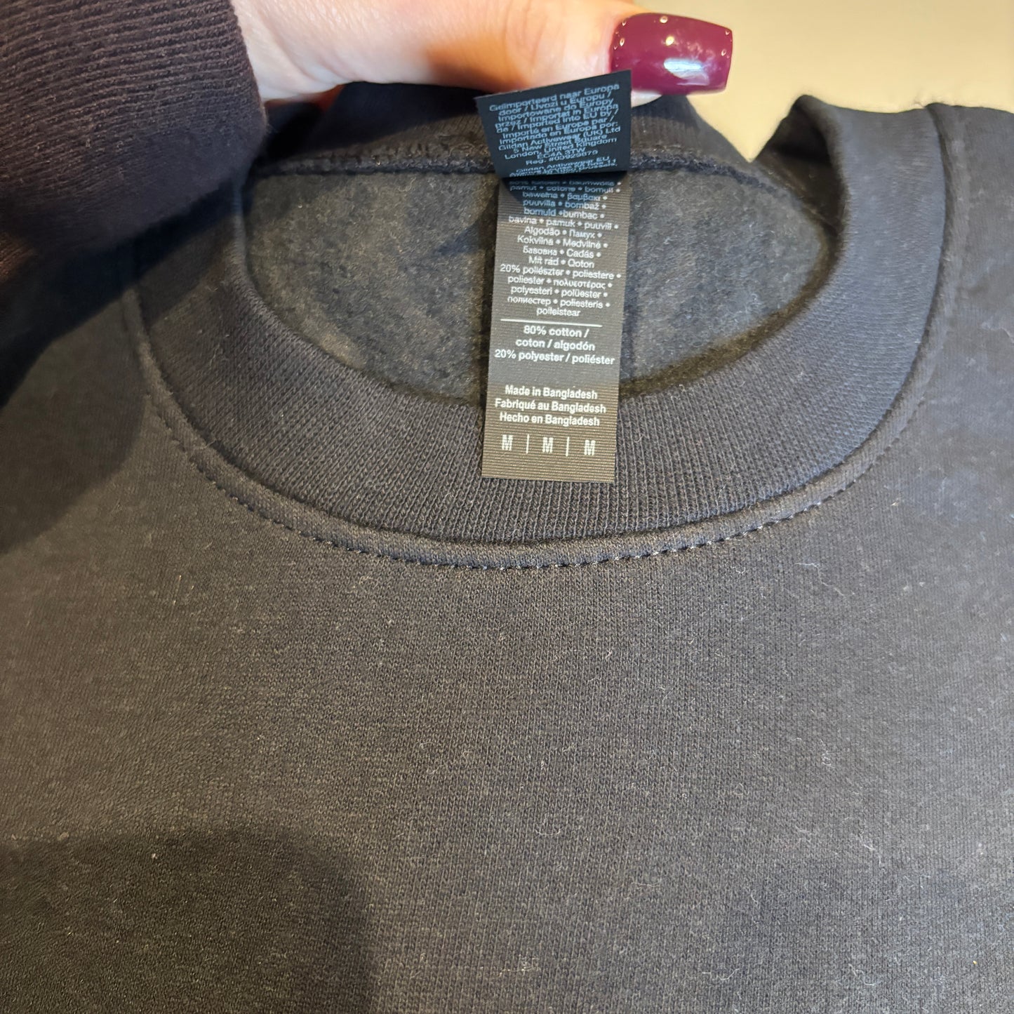 MEDIUM BLACK OVERTHINK EMBROIDERED SWEATSHIRT *SECONDS*