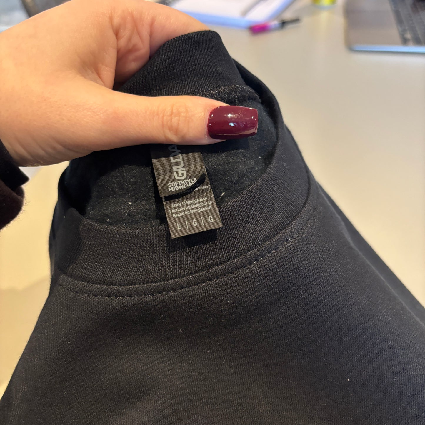 LARGE BLACK XMAS GHOST EMBROIDERED SWEATSHIRT *SAMPLE*