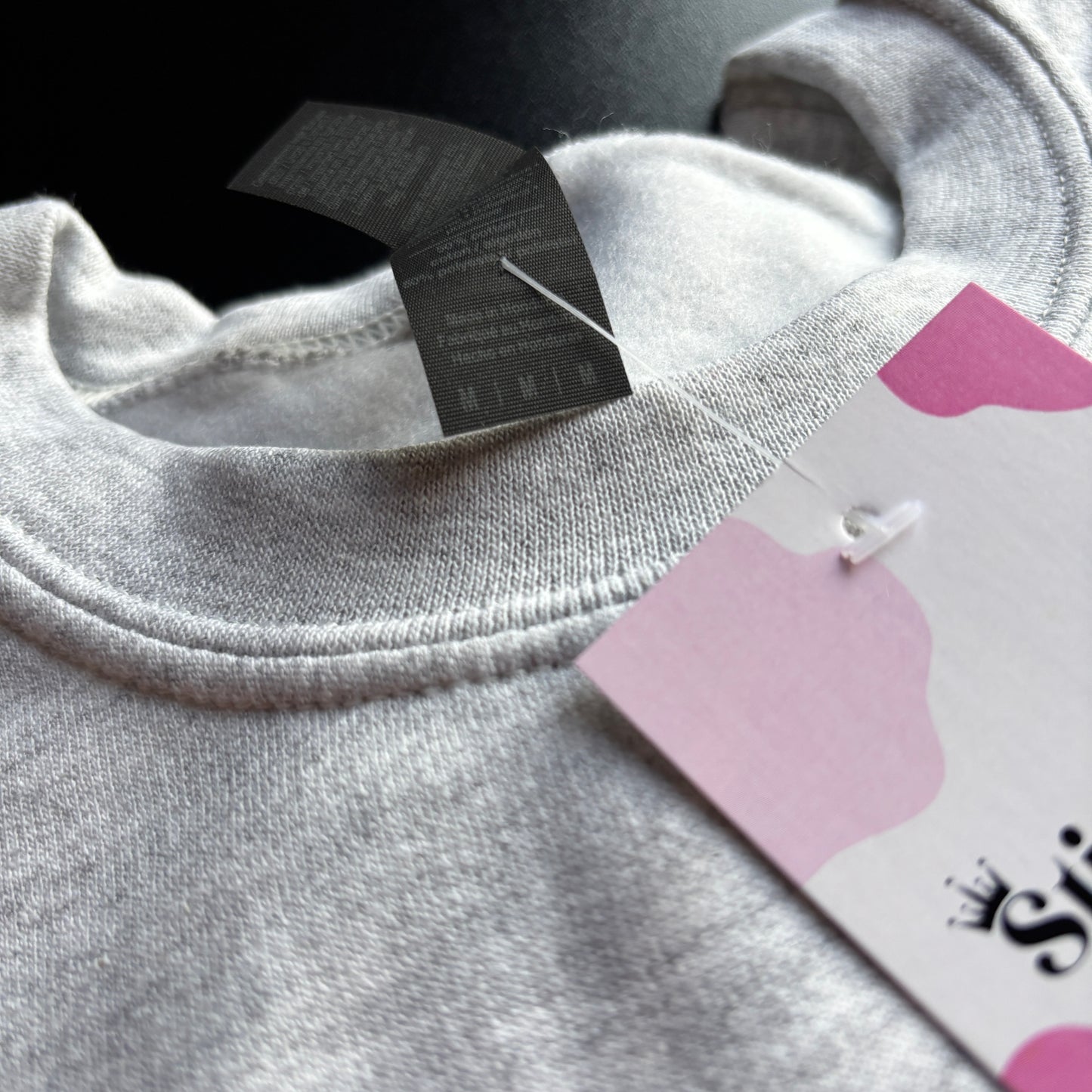 MEDIUM ASH LET ME CRY EMBROIDERED SWEATSHIRT *SAMPLE*