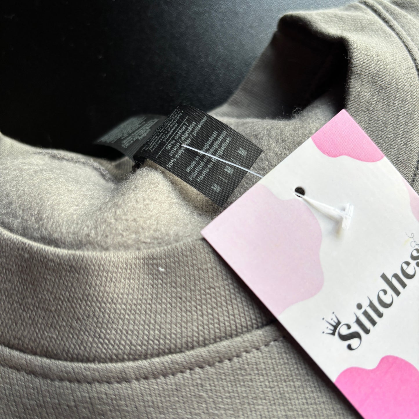 MEDIUM CHARCOAL WANT TO CRY EMBROIDERED SWEATSHIRT *SAMPLE*