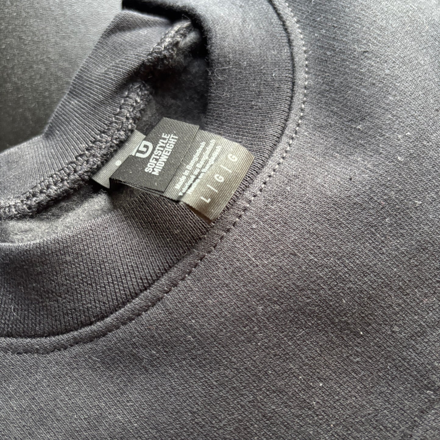 LARGE BLACK COWBOY GHOST EMBROIDERED SWEATSHIRT *SECONDS*