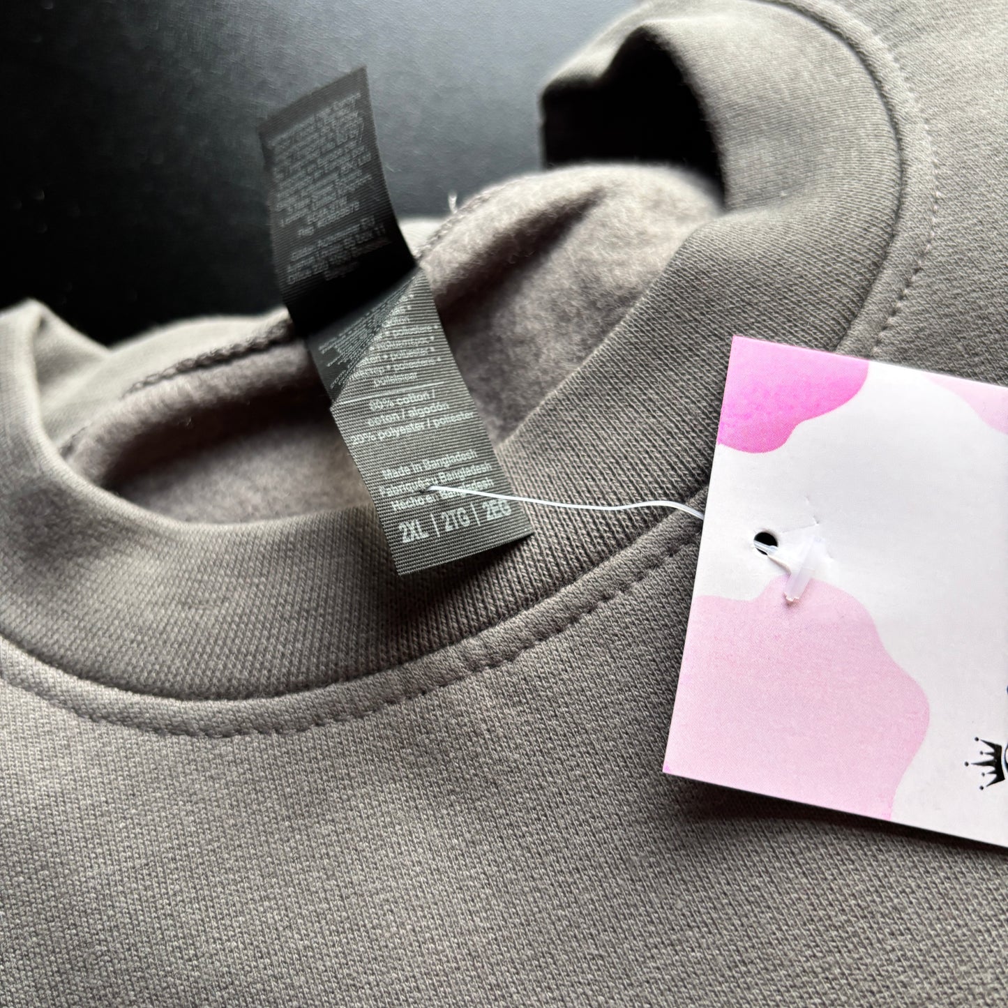 XXL CHARCOAL SORRY FOR BEING ANXIOUS EMBROIDERED SWEATSHIRT *SAMPLE*