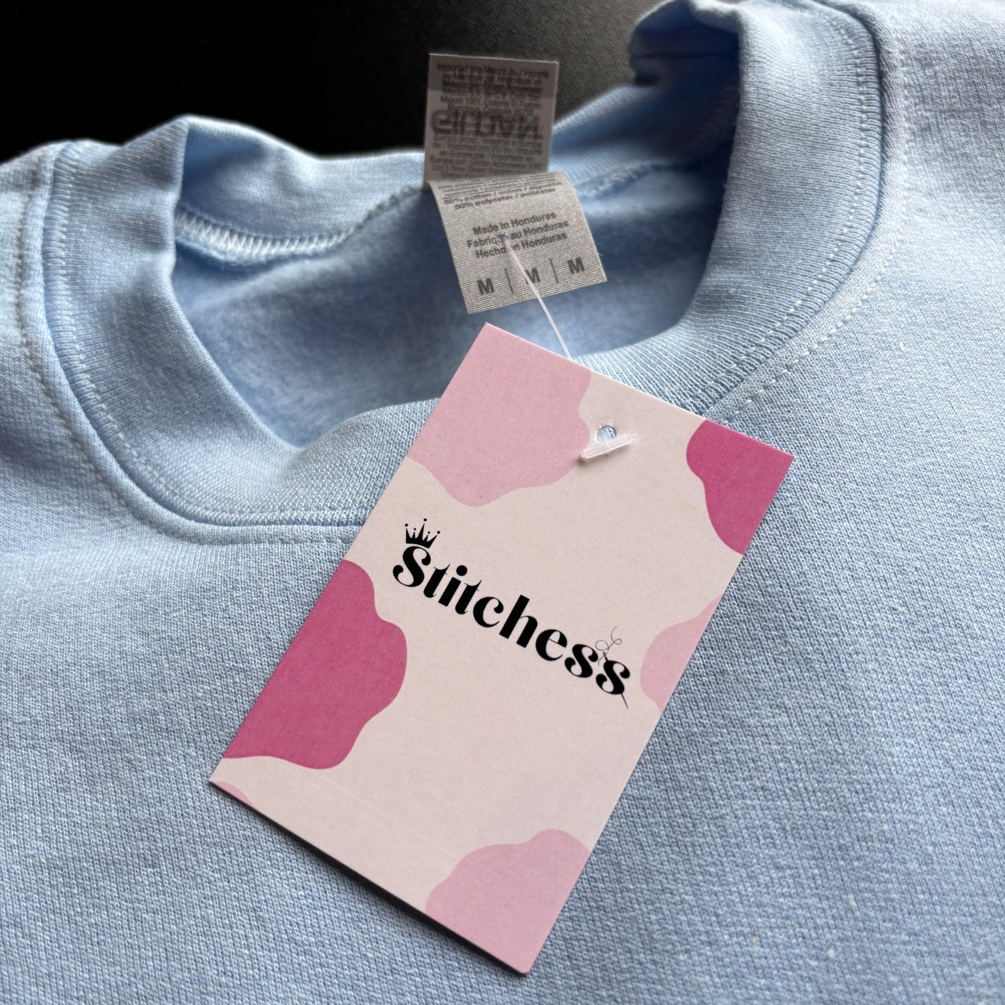 MEDIUM BLUE I WANT TO CRY EMBROIDERED SWEATSHIRT *SAMPLE*