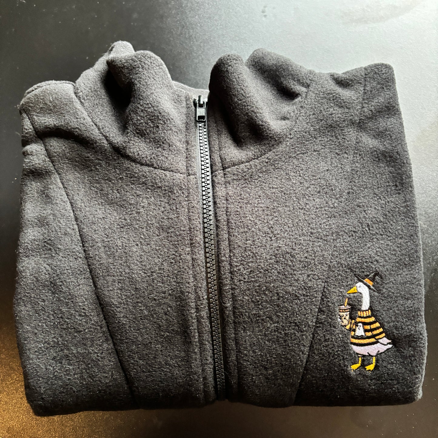 2XL BLACK SPOOKY GOOSE EMBROIDERED FLEECE *SAMPLE*