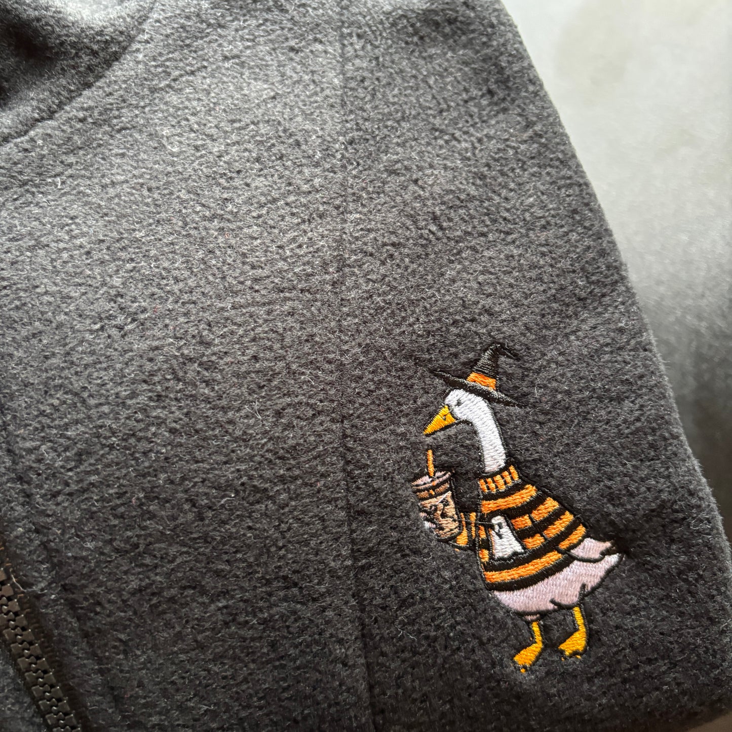 2XL BLACK SPOOKY GOOSE EMBROIDERED FLEECE *SAMPLE*