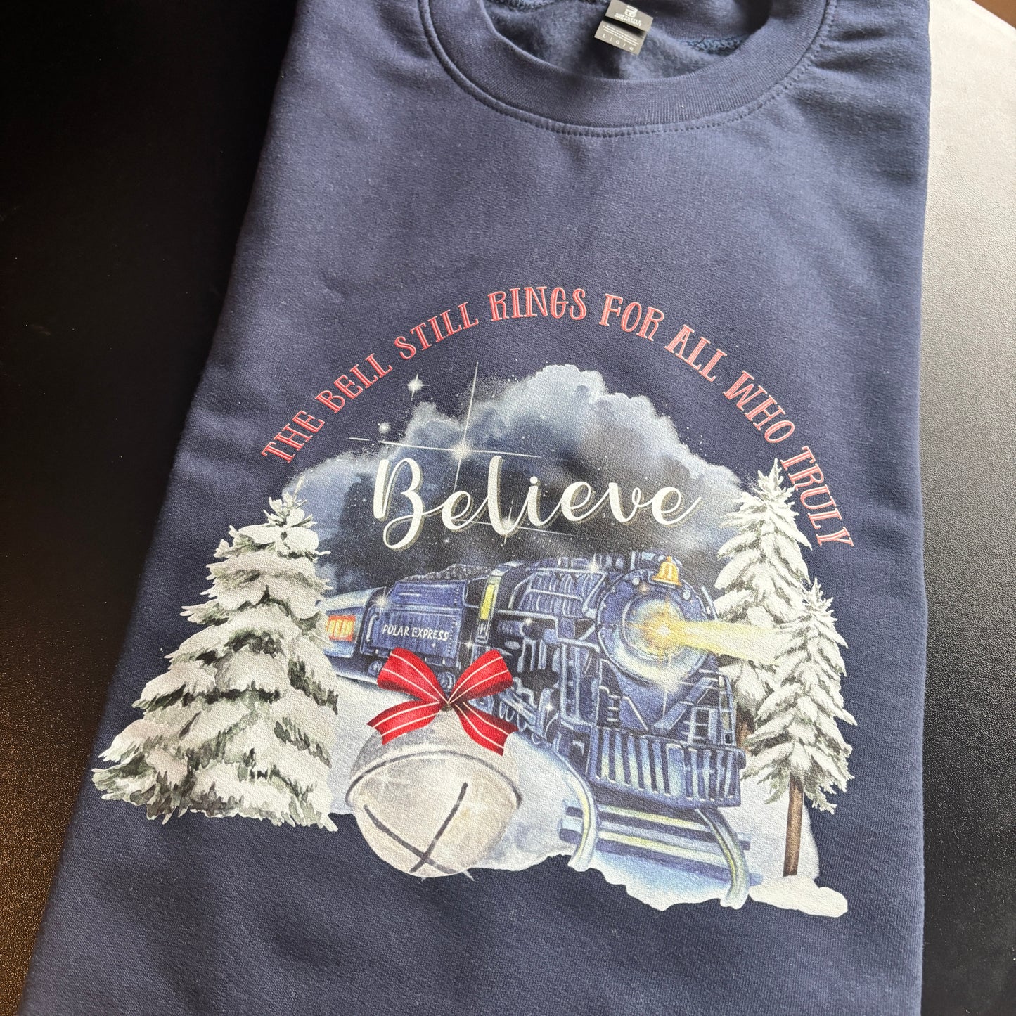 LARGE NAVY POLAR EXPRESS PRINTED SWEATSHIRT *SAMPLE*