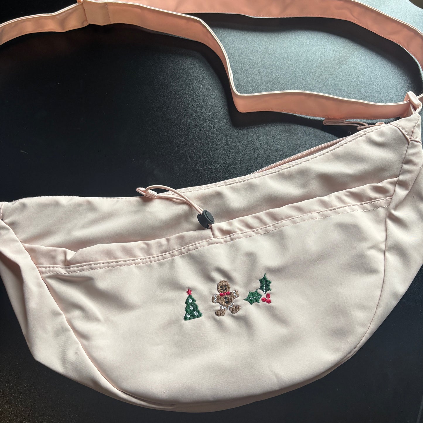 CHRISTMAS PINK EMBROIDERED CROSSBODY BAG *SAMPLE*