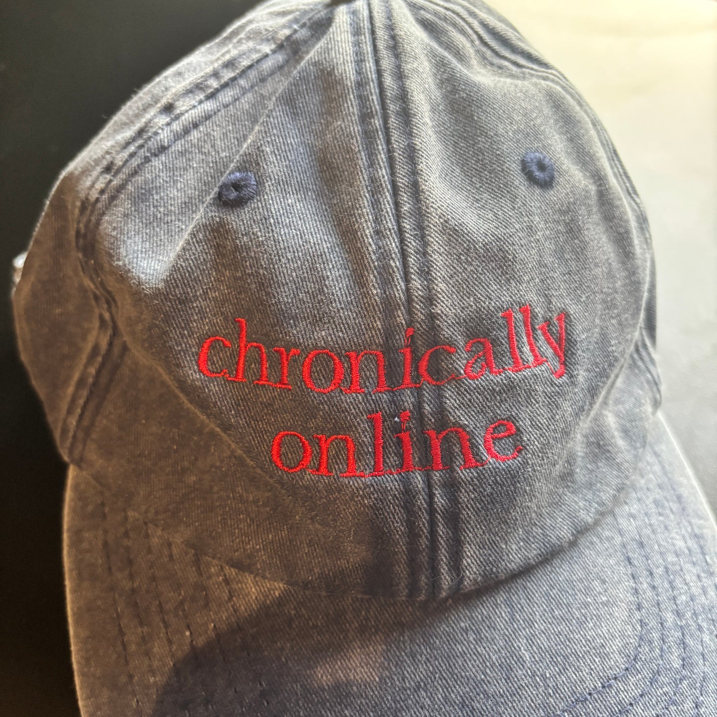 CHRONICALLY ONLINE EMBROIDERED CAP *SAMPLE*