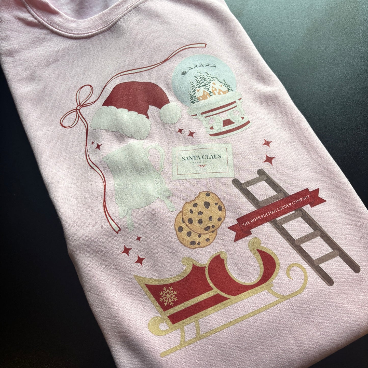 XL PINK SANTA CLAUS PRINTED SWEATSHIRT *SAMPLE*