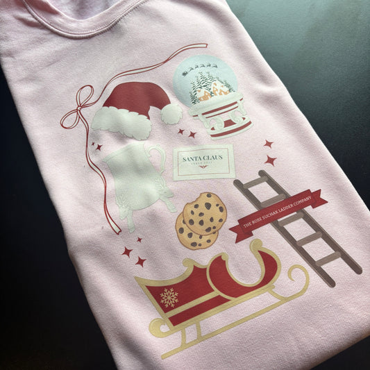 XL PINK SANTA CLAUS PRINTED SWEATSHIRT *SAMPLE*
