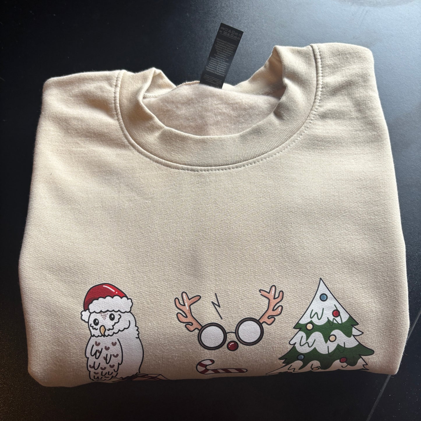 XL BEIGE HP ICONS PRINTED SWEATSHIRT *SAMPLE*