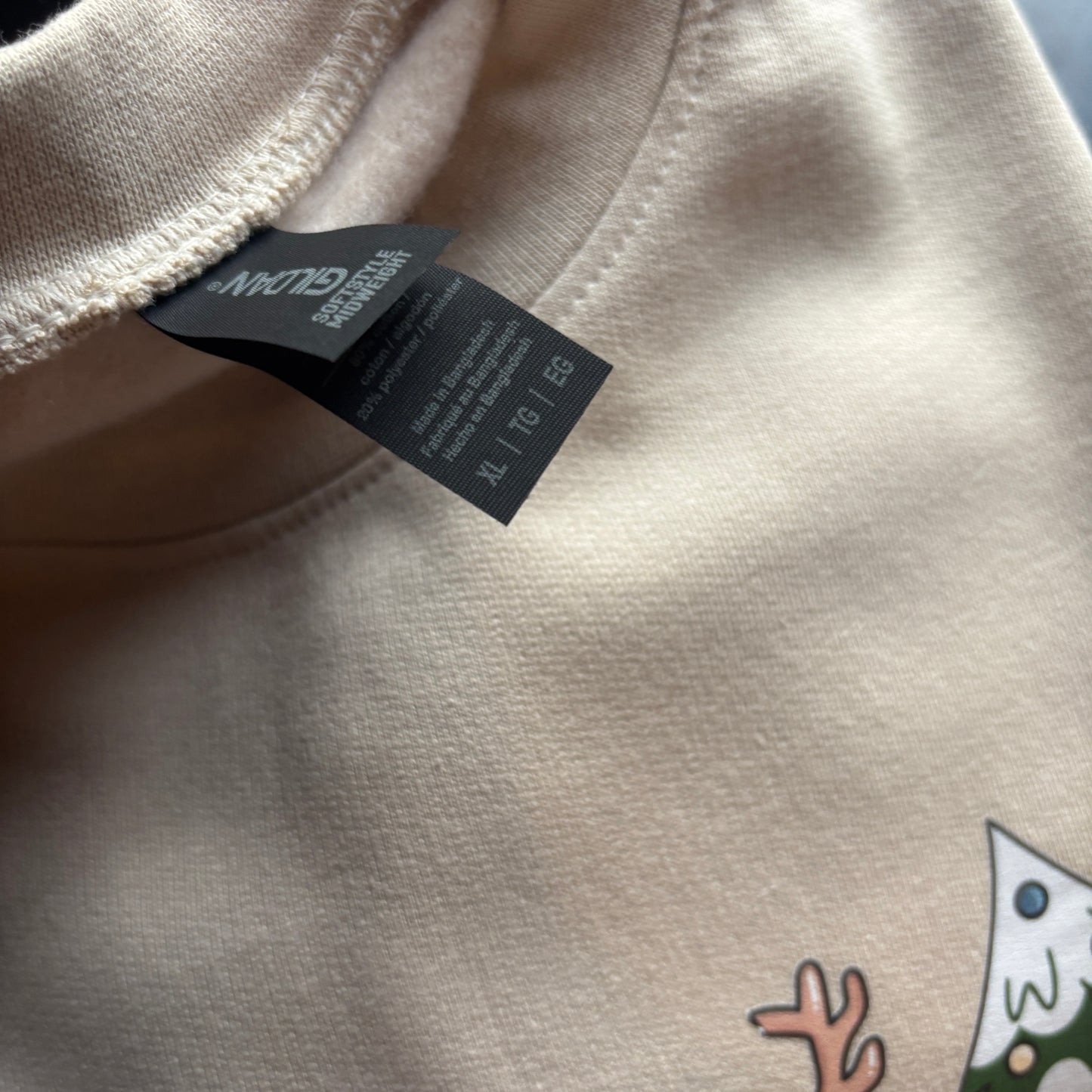 XL BEIGE HP ICONS PRINTED SWEATSHIRT *SAMPLE*