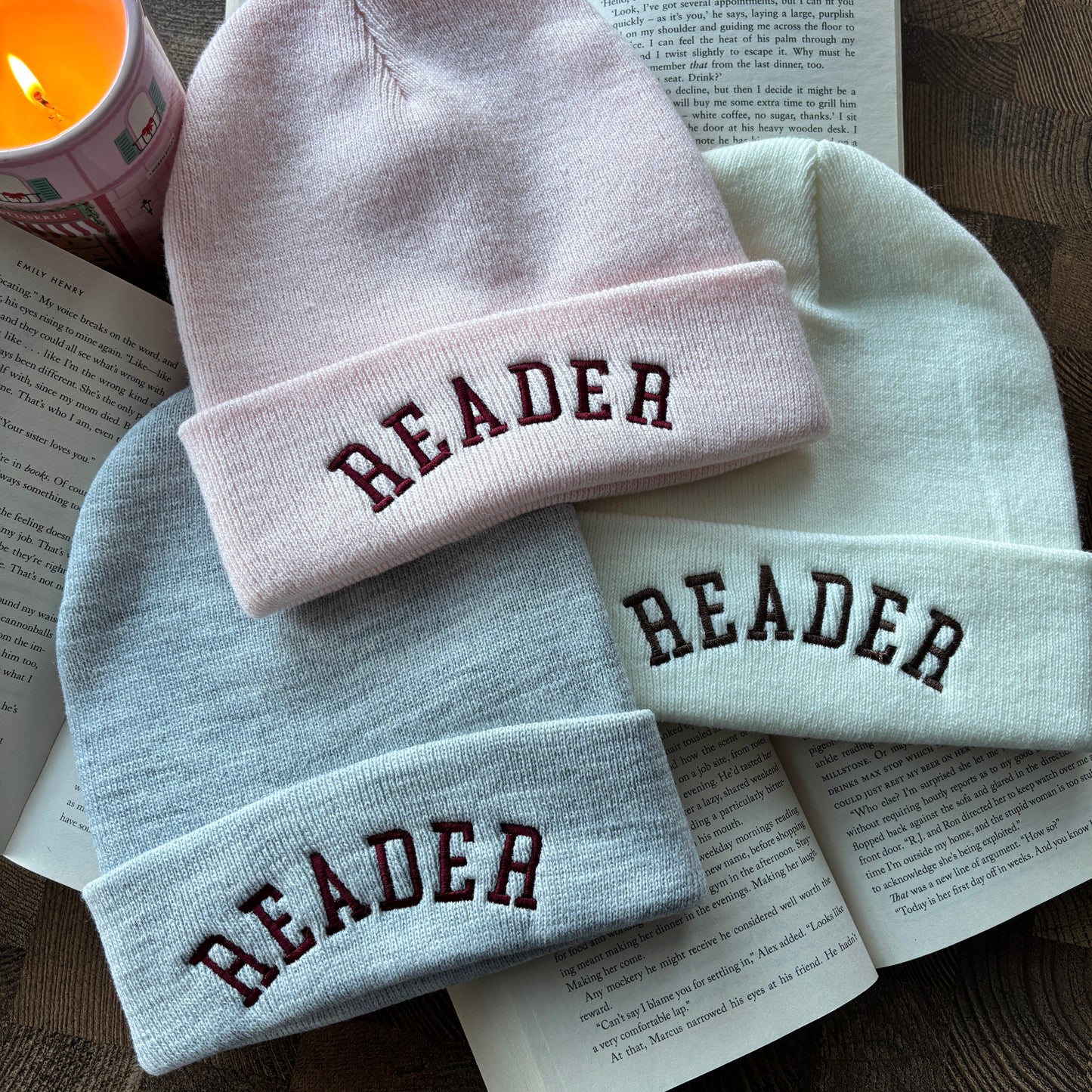 READER EMBROIDERED BEANIE